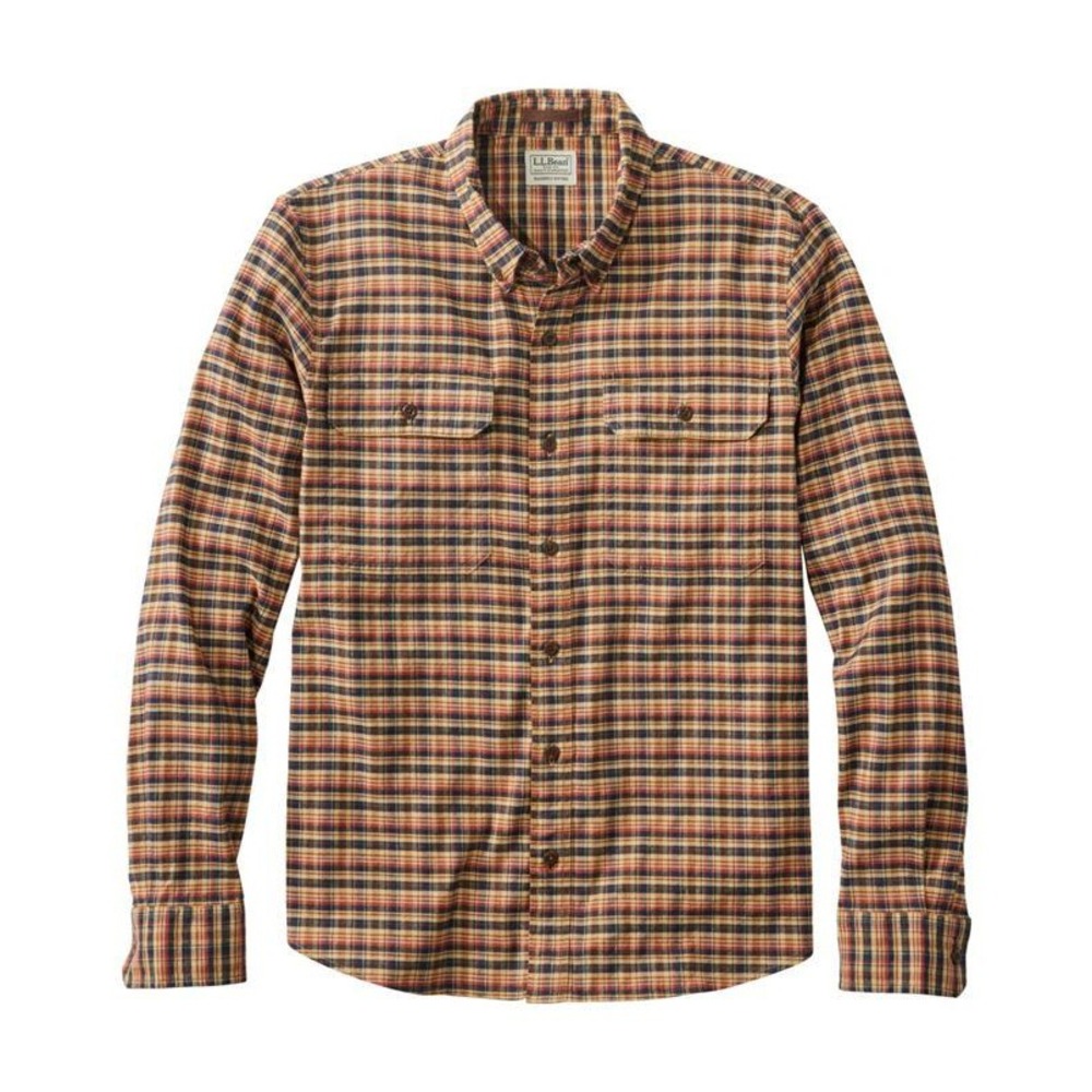 LL Bean Katahdin Khaki Plaid Long Sleeve Button Up Shirt Men's XXL Reg NWT Gorp